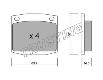 Комплект тормозных колодок TRUSTING 502.0