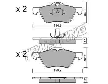 Комплект тормозных колодок TRUSTING 505.0