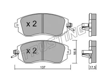 Комплект тормозных колодок TRUSTING 516.1