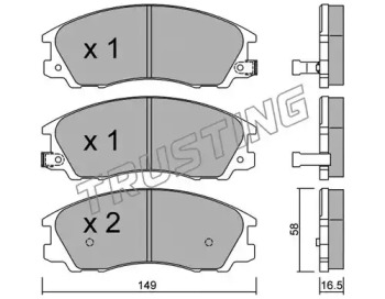 Комплект тормозных колодок TRUSTING 522.0