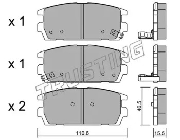 Комплект тормозных колодок TRUSTING 523.0