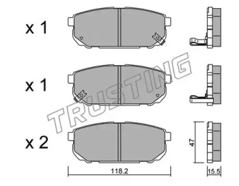 Комплект тормозных колодок TRUSTING 532.0