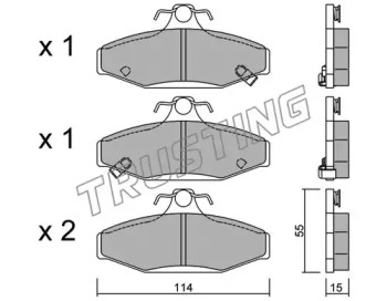 Комплект тормозных колодок TRUSTING 536.0