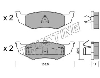 Комплект тормозных колодок TRUSTING 538.0