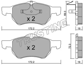 Комплект тормозных колодок TRUSTING 539.0