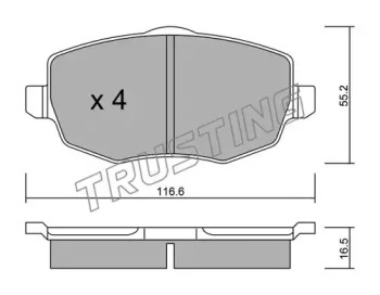 Комплект тормозных колодок TRUSTING 544.0