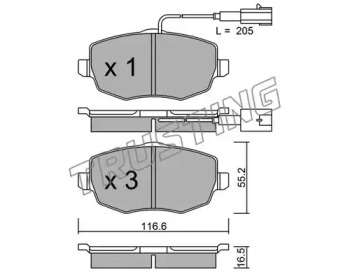 Комплект тормозных колодок TRUSTING 544.1
