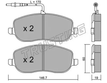 Комплект тормозных колодок TRUSTING 546.0
