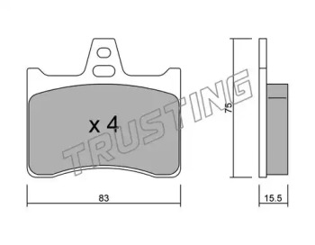 Комплект тормозных колодок TRUSTING 547.0