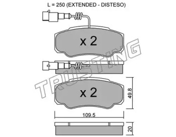 Комплект тормозных колодок TRUSTING 548.1