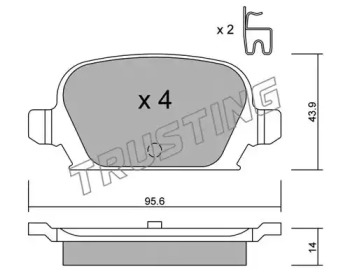 Комплект тормозных колодок TRUSTING 557.0