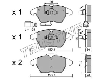 Комплект тормозных колодок TRUSTING 564.0