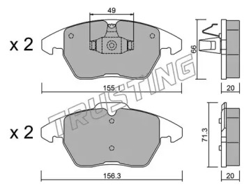 Комплект тормозных колодок TRUSTING 564.2