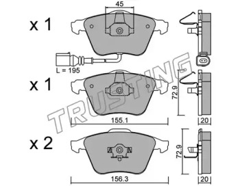 Комплект тормозных колодок TRUSTING 565.2