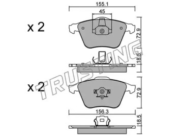 Комплект тормозных колодок TRUSTING 565.3