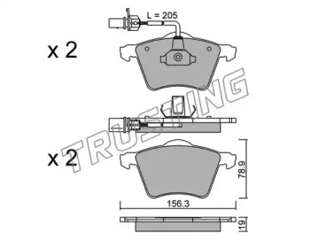 Комплект тормозных колодок TRUSTING 566.1
