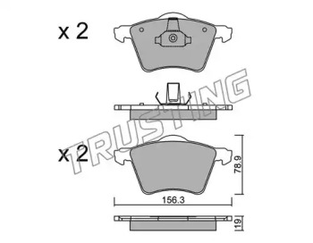 Комплект тормозных колодок TRUSTING 566.2