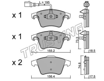 Комплект тормозных колодок TRUSTING 568.1