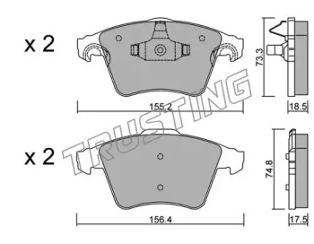 Комплект тормозных колодок TRUSTING 568.4
