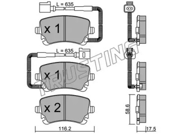 Комплект тормозных колодок TRUSTING 570.1