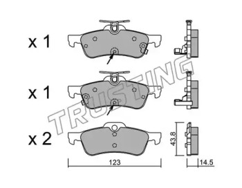 Комплект тормозных колодок TRUSTING 572.2