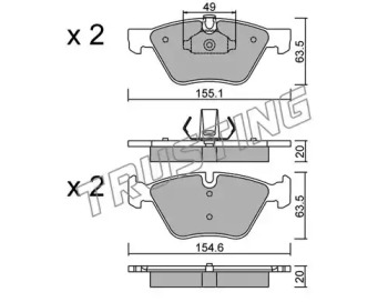 Комплект тормозных колодок TRUSTING 573.0