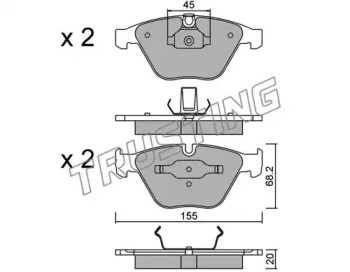 Комплект тормозных колодок TRUSTING 574.4