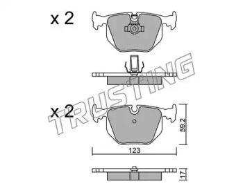 Комплект тормозных колодок TRUSTING 576.0