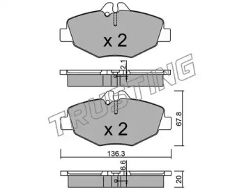 Комплект тормозных колодок TRUSTING 578.0