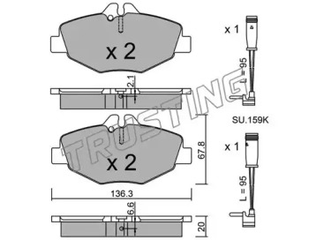 Комплект тормозных колодок TRUSTING 578.0W