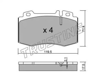 Комплект тормозных колодок TRUSTING 579.0