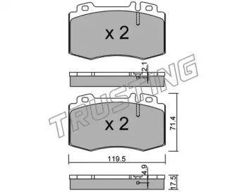 Комплект тормозных колодок TRUSTING 579.5