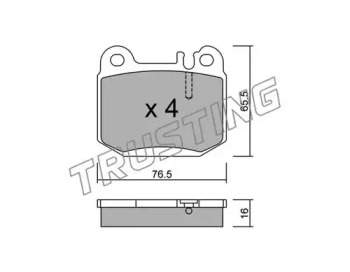 Комплект тормозных колодок TRUSTING 580.0