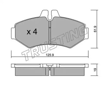 Комплект тормозных колодок TRUSTING 588.0