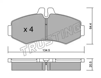 Комплект тормозных колодок TRUSTING 589.0