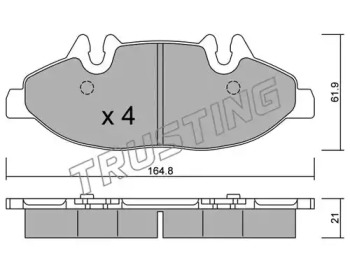 Комплект тормозных колодок, дисковый тормоз TRUSTING 591.0