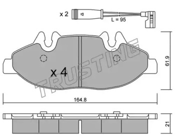 Комплект тормозных колодок TRUSTING 591.0W