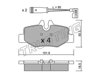 Комплект тормозных колодок TRUSTING 592.0W