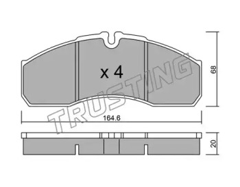 Комплект тормозных колодок TRUSTING 594.3