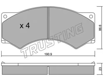 Комплект тормозных колодок TRUSTING 595.0