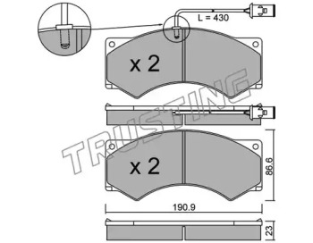 Комплект тормозных колодок TRUSTING 595.2