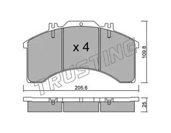 Комплект тормозных колодок TRUSTING 596.0