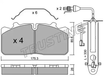 Комплект тормозных колодок TRUSTING 598.2W