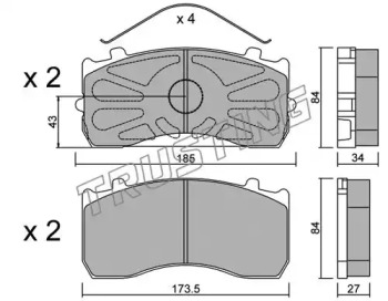 Комплект тормозных колодок TRUSTING 599.1