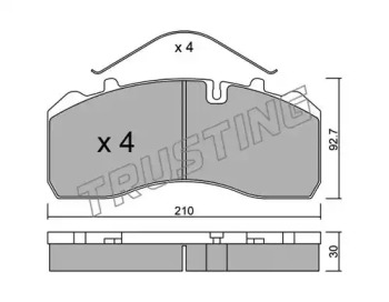 Комплект тормозных колодок TRUSTING 600.0