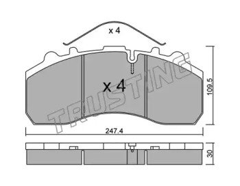 Комплект тормозных колодок TRUSTING 601.0