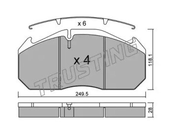 Комплект тормозных колодок TRUSTING 602.0