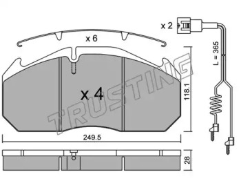 Комплект тормозных колодок, дисковый тормоз TRUSTING 602.3W