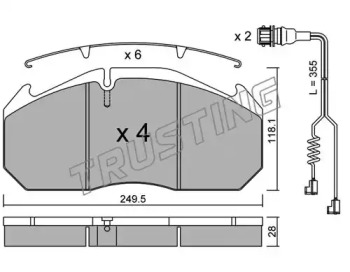 Комплект тормозных колодок TRUSTING 602.4W
