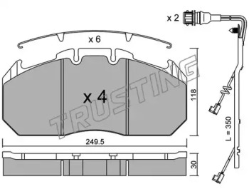 Комплект тормозных колодок TRUSTING 603.0W